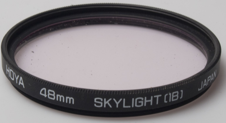 The skylight filter has a slight pink tint