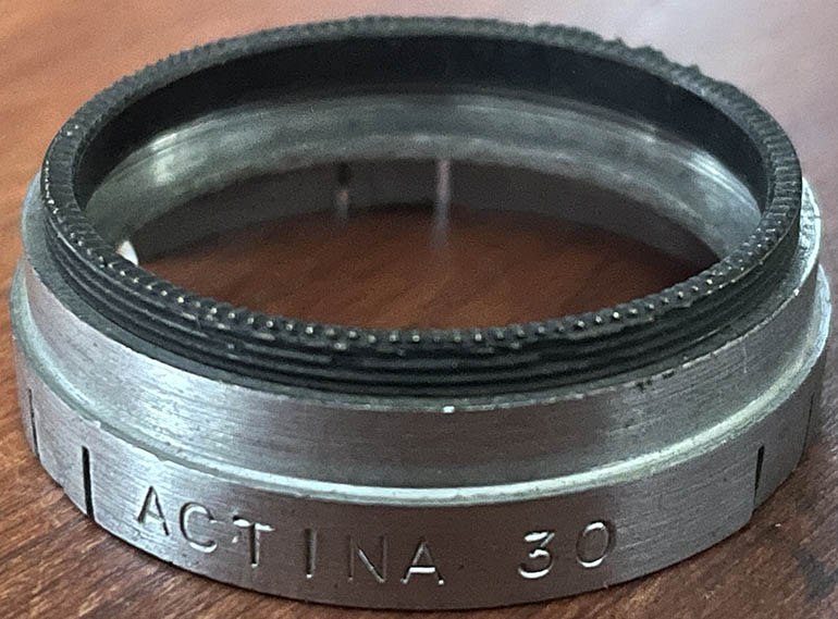 Actina 30mm 27mm push on filter holder Filter