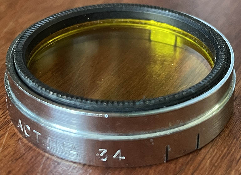 Actina 34mm push-on yellow Filter