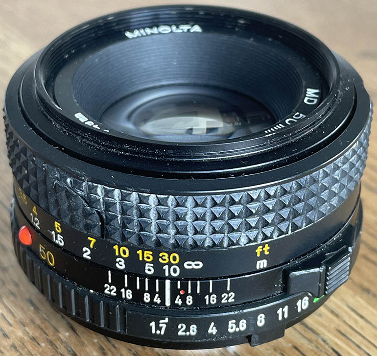 Minolta MD 50mm f/1.7 35mm interchangeable lens