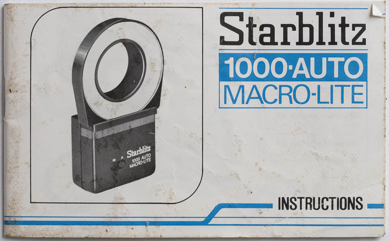 Starblitz 1000-Auto Macro-Lite Instruction manual